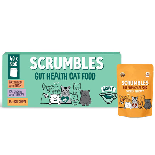 Scrumbles Wet Cat Food Pouches in Gravy 40 x 85g - image 1
