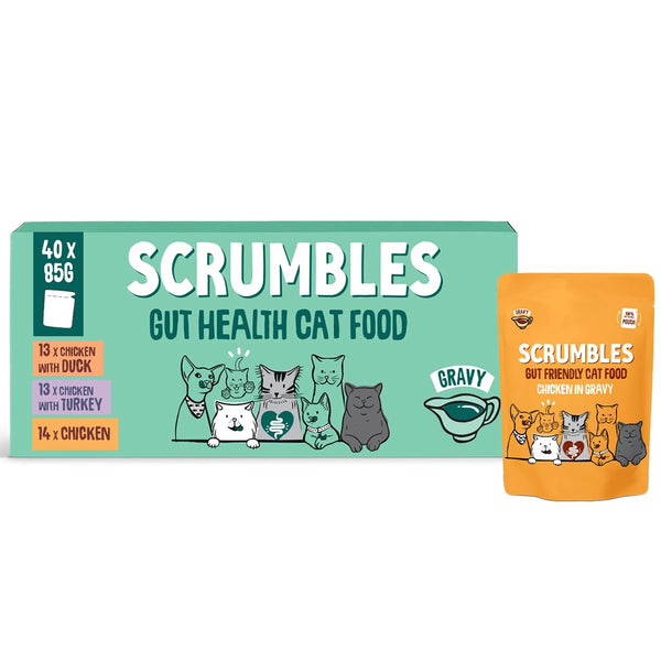 Scrumbles Wet Cat Food Pouches in Gravy 40 x 85g