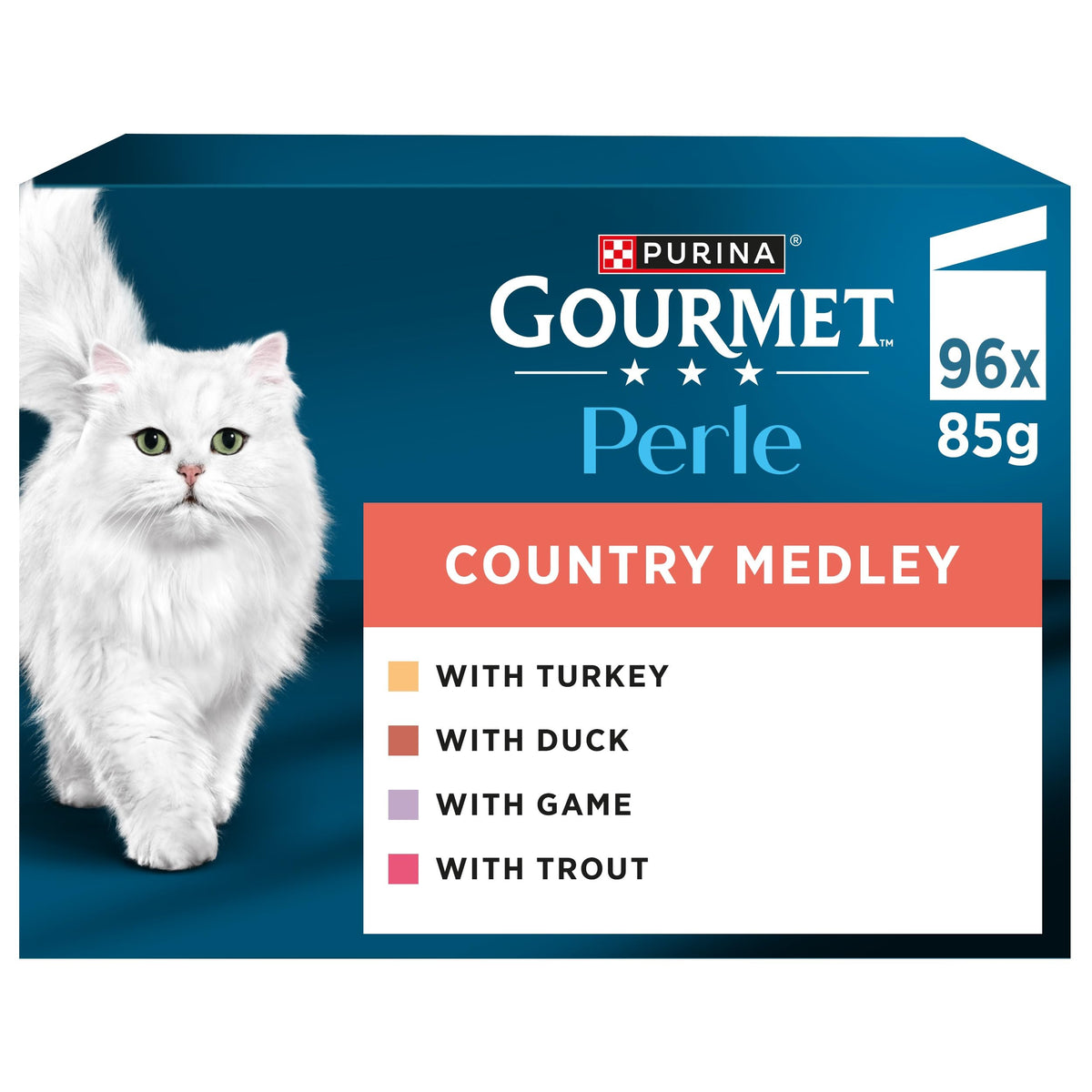 Gourmet Perle Country Medley Wet Cat Food 96 x 85g - image 1