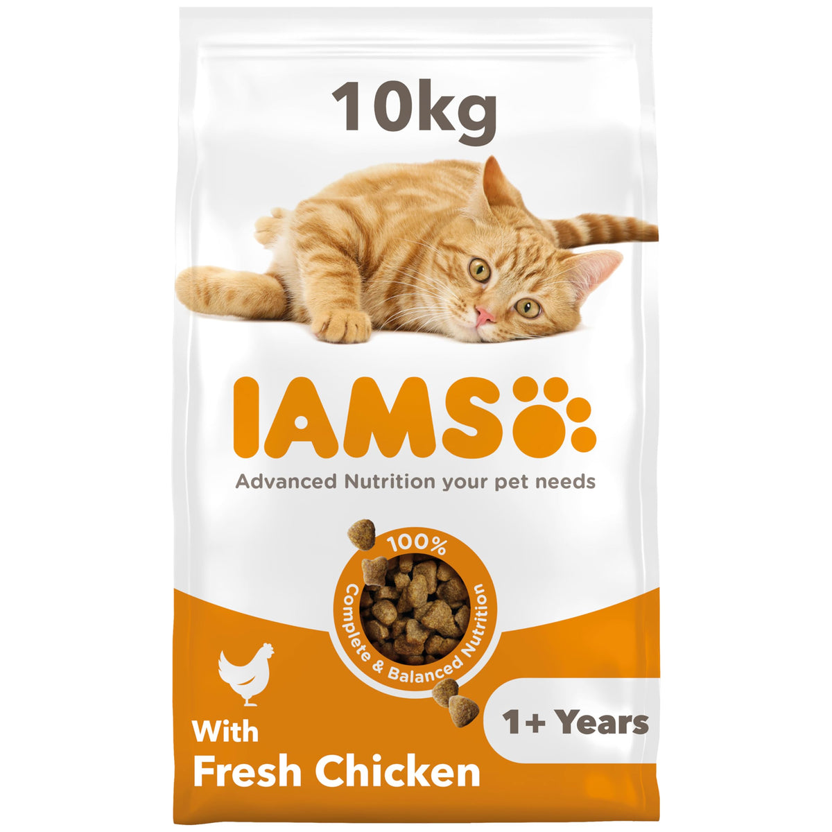 IAMS Adult Dry Cat Food with Chicken 10kg - image 1