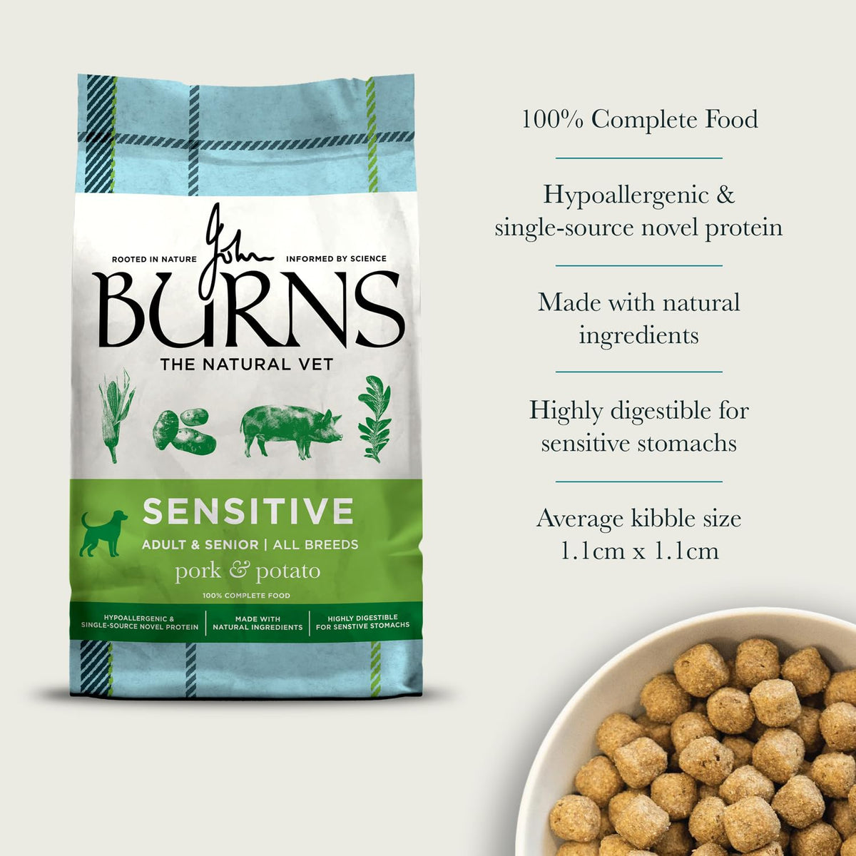 Burns Sensitive Dry Dog Food Pork & Potato 12kg - image 5