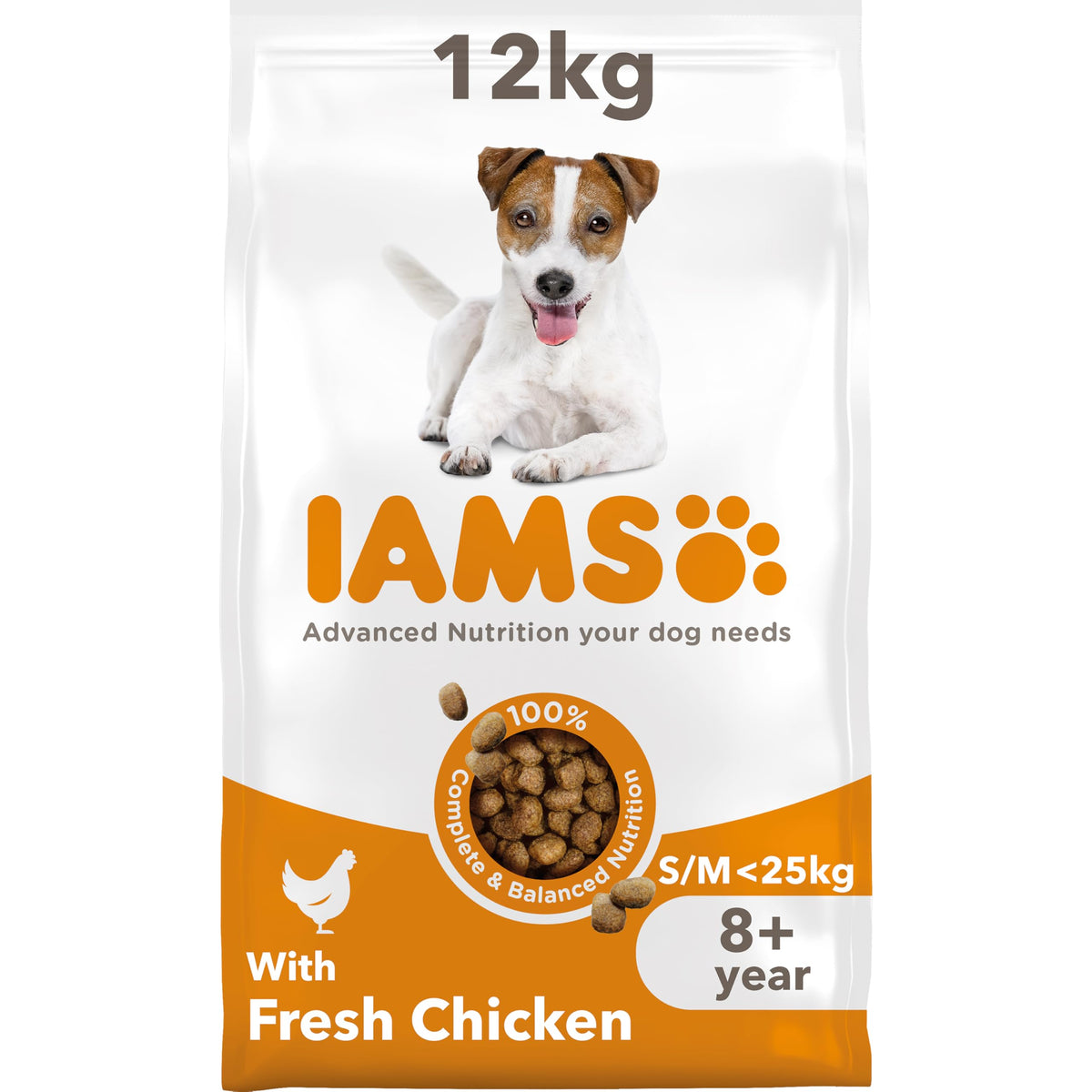 IAMS Senior Dry Dog Food Small & Medium Chicken 12kg - image 1