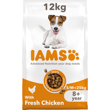 IAMS Senior Dry Dog Food Small & Medium Chicken 12kg - image 1
