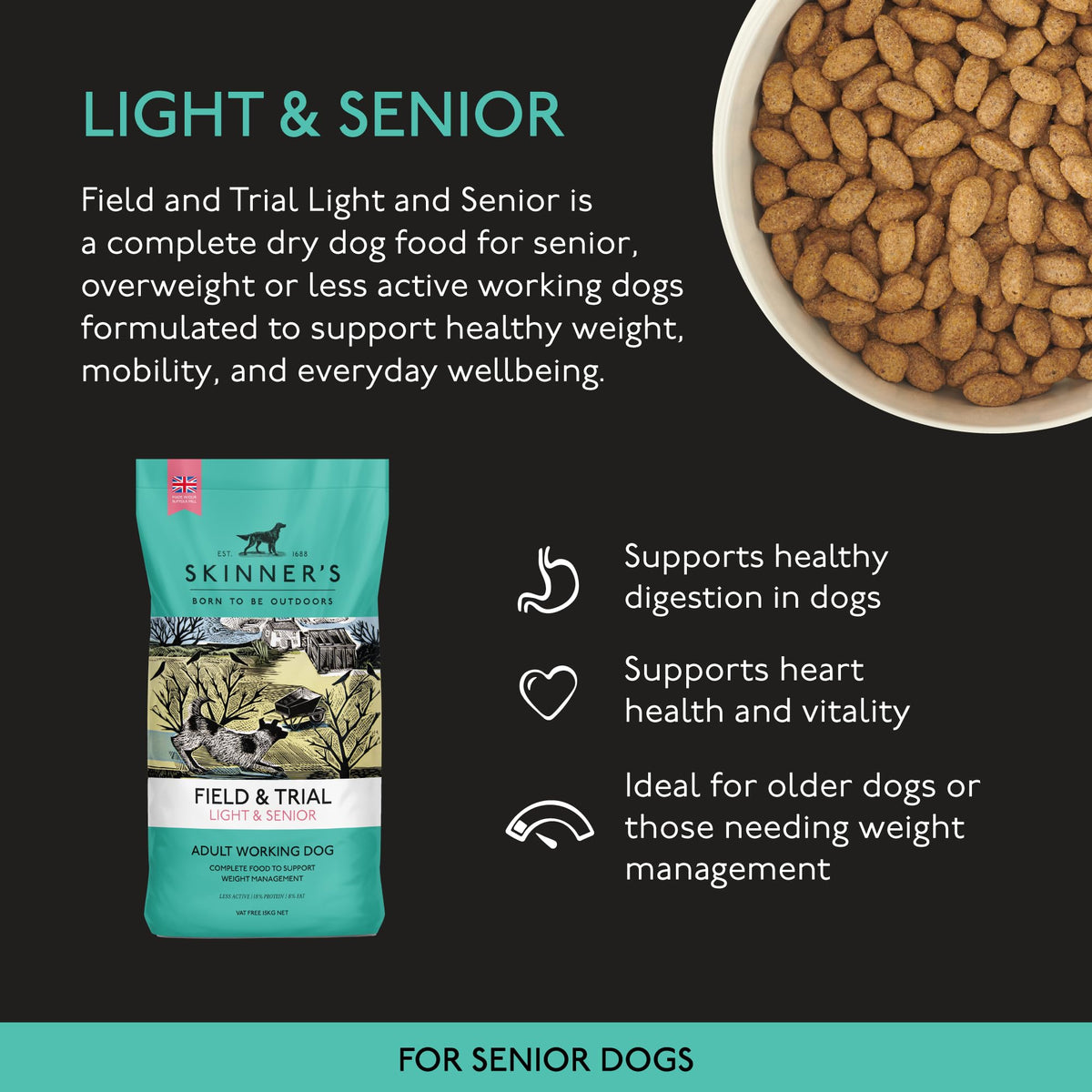 Skinners Field & Trial Light & Senior Dog Food 15kg - image 3