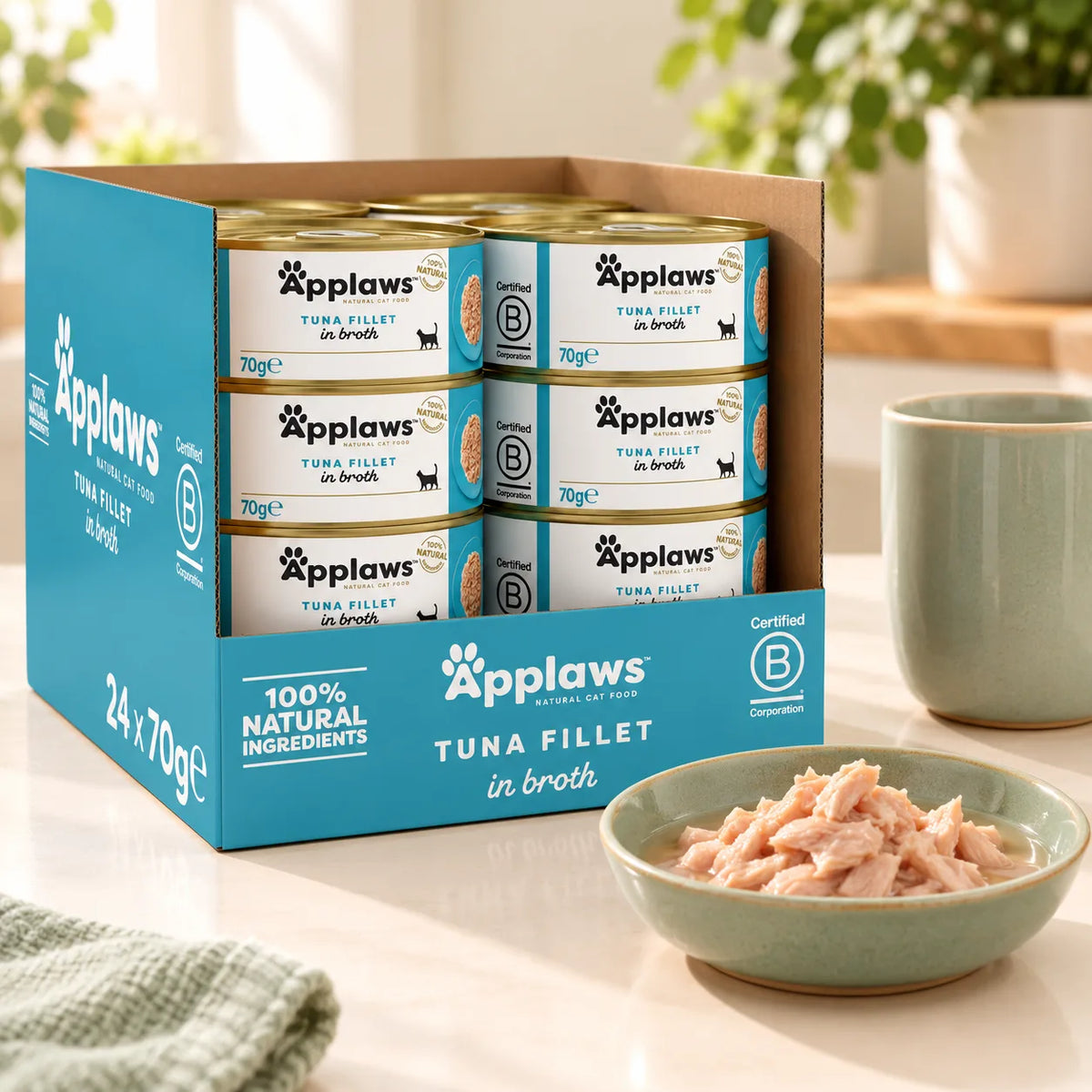 Applaws Natural Wet Cat Food Tuna Fillet in Broth 24 x 70g - photo 1