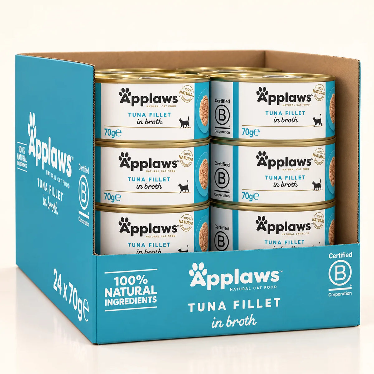 Applaws Natural Wet Cat Food Tuna Fillet in Broth 24 x 70g - photo 2