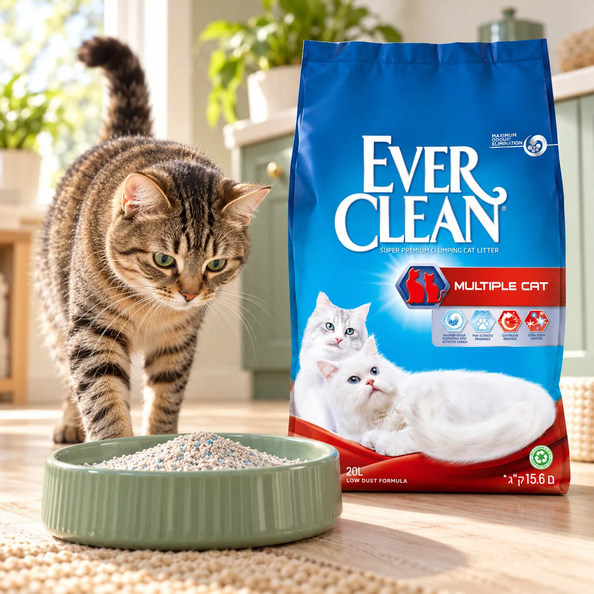 Ever Clean Multicat Clumping Cat Litter 20L - photo 1