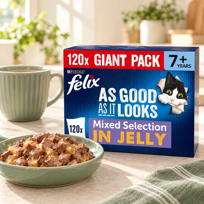 Felix As Good As It Looks Senior 7+ Wet Cat Food in Jelly 120 x 85g - photo 5
