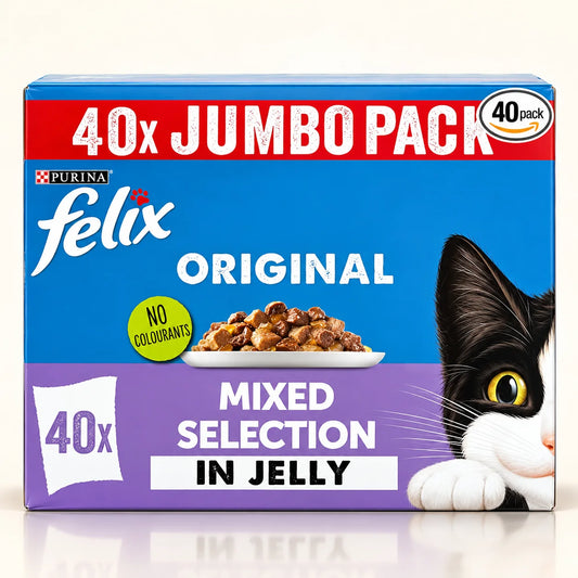Felix Original Mixed Selection in Jelly wet cat food jumbo pack box