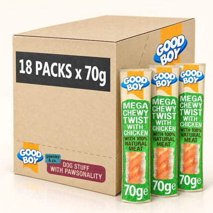 Good Boy Mega Chewy Twist Chicken Dog Treats 18 x 70g - photo 1