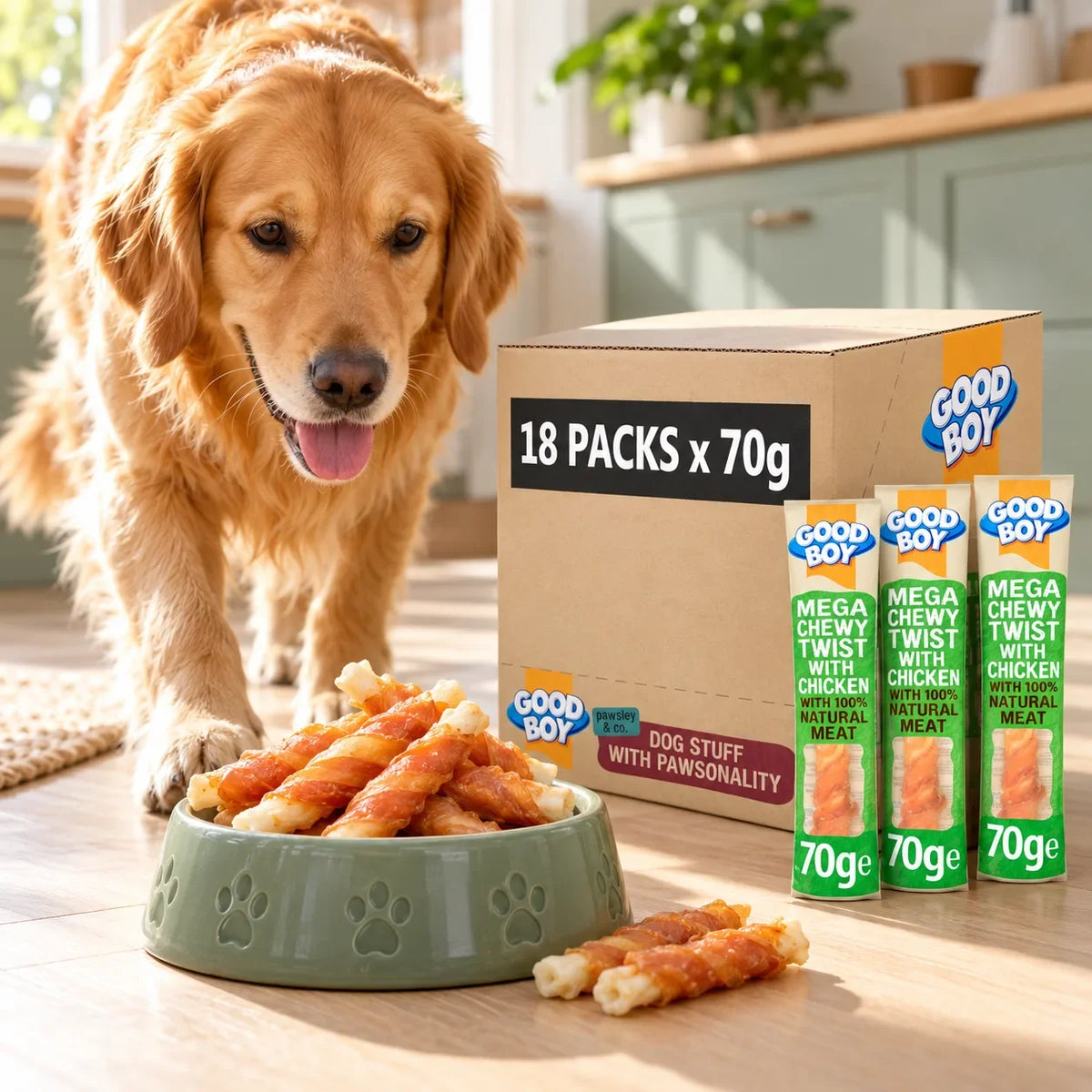 Good Boy Mega Chewy Twist Chicken Dog Treats 18 x 70g - photo 3