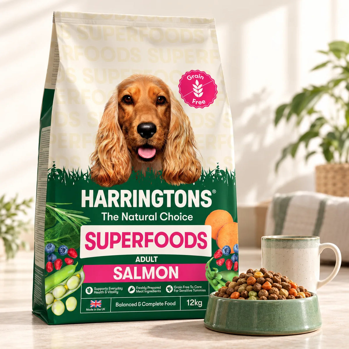Harringtons Grain Free Dry Adult Dog Food Salmon and Veg 12kg - photo 4