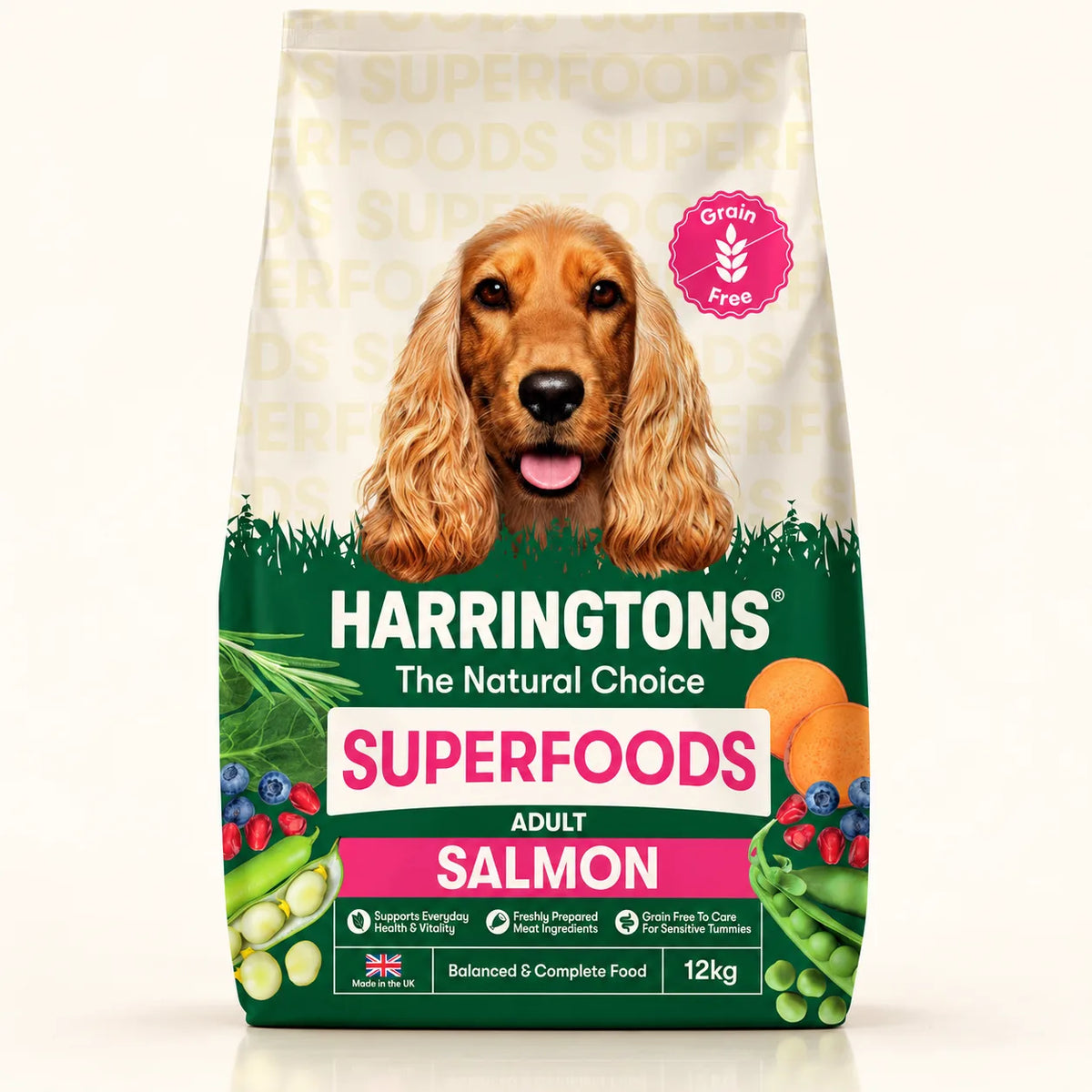 Harringtons Grain Free Dry Adult Dog Food Salmon and Veg 12kg - photo 5