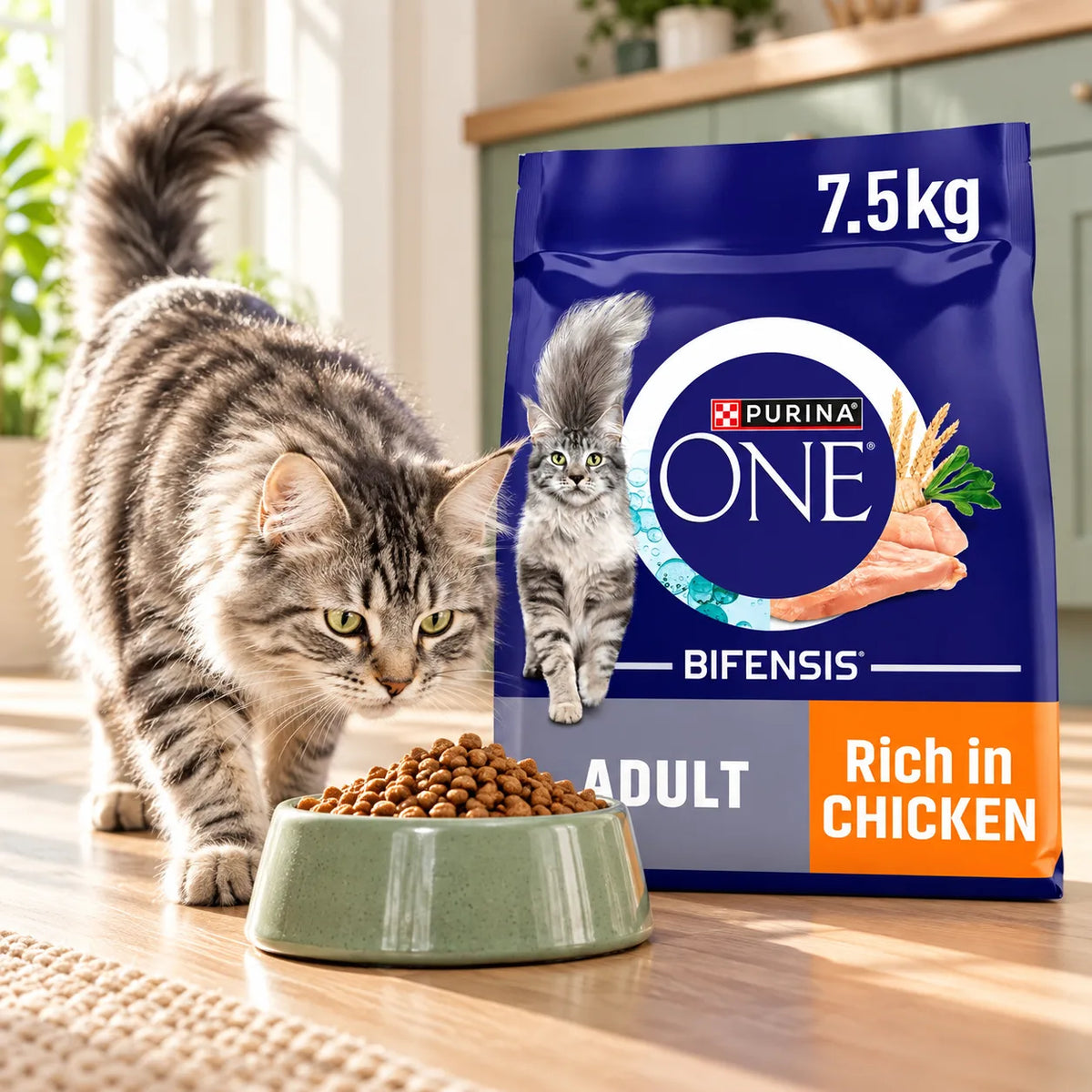 Purina ONE Bifensis Complete Dry Adult Cat Food Chicken 7.5kg - photo 2