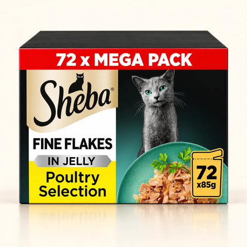 Sheba Fine Flakes poultry collection wet cat food pouches