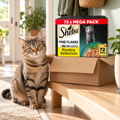 Sheba Fine Flakes Poultry Collection in Jelly Wet Cat Food 72 x 85g - photo 4