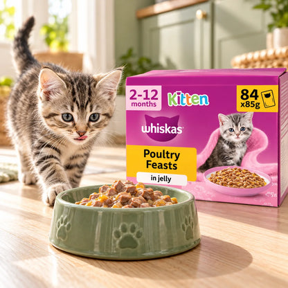 Whiskas Junior Wet Kitten Food Pouches in Jelly Poultry Selection 84 x 85g - photo 3