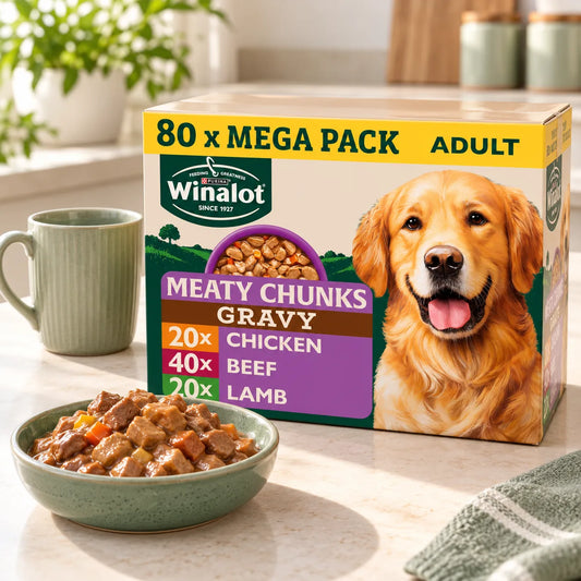 Winalot Meaty Chunks Wet Dog Food in Gravy 80 x 100g - photo 1