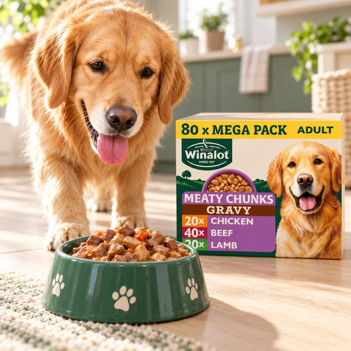 Winalot Meaty Chunks Wet Dog Food in Gravy 80 x 100g - photo 2