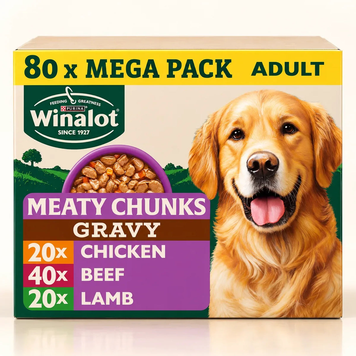 Winalot Meaty Chunks Wet Dog Food in Gravy 80 x 100g - photo 5
